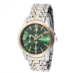 Invicta Montres Prestige Silver & Gold Tone Watch with Green Dial